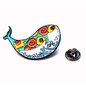Flower Whales Enamel Pins 93-1